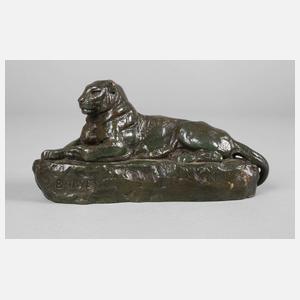 Antoine-Louis Barye, liegende Raubkatze