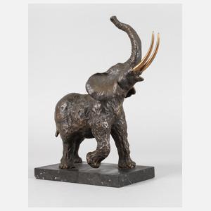 Elefant mit erhobenem Rüssel