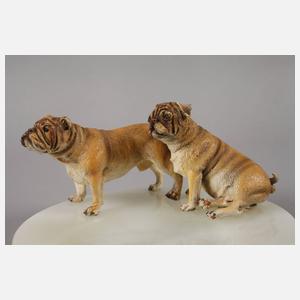 Visitenkartenschale mit Hunden