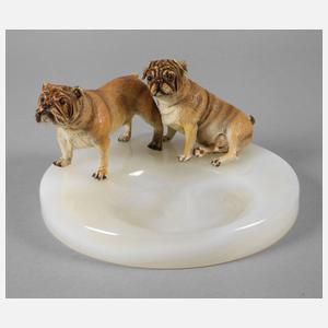 Visitenkartenschale mit Hunden