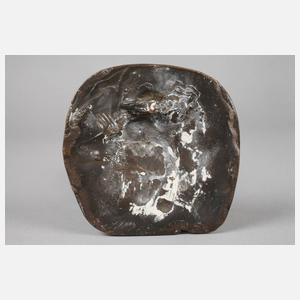 Bronzeplakette mit Bacchanten