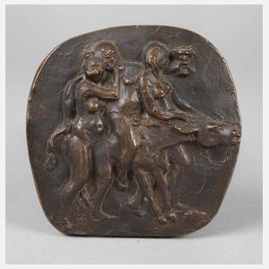 Bronzeplakette mit Bacchanten