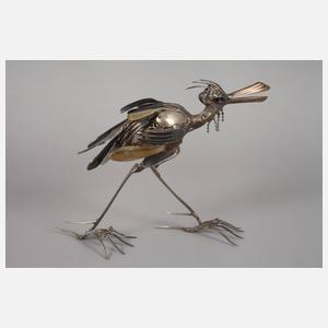 Zwei Vögel als abstrakte Besteckinstallation