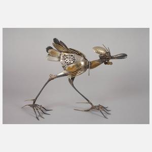 Zwei Vögel als abstrakte Besteckinstallation