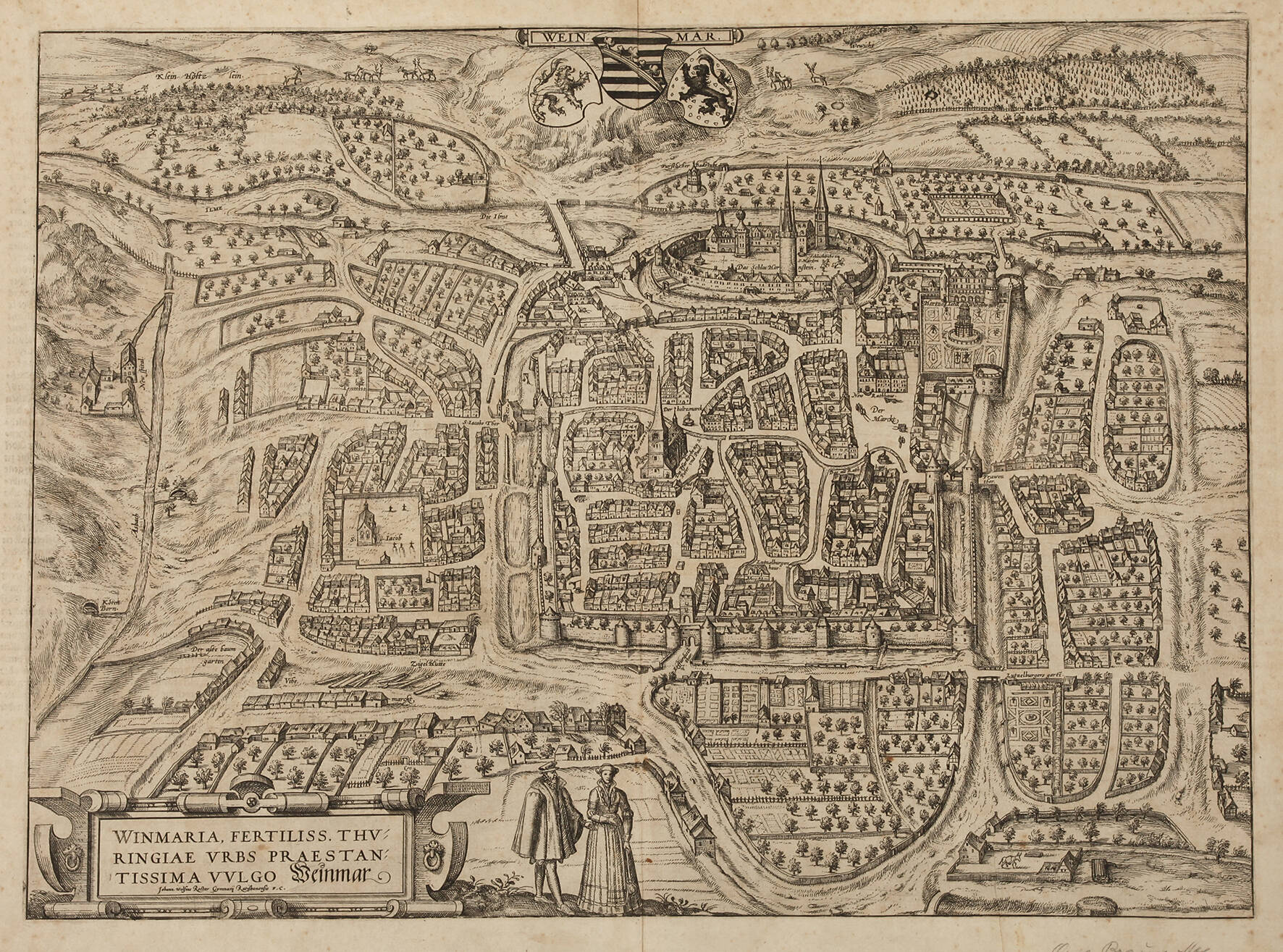 Braun & Hogenberg, Ansicht von Weimar