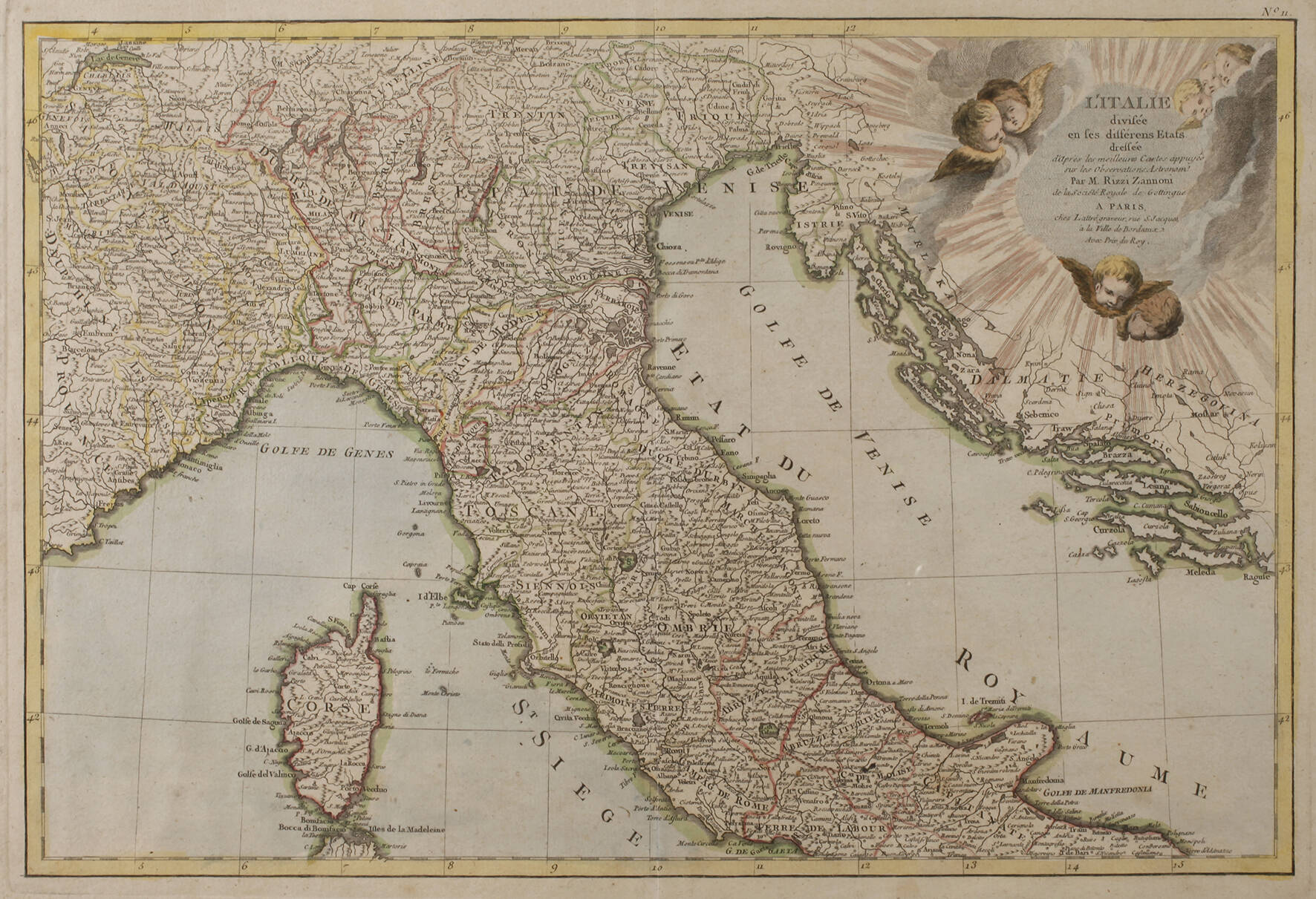 Rizzi Zannoni, Karte Norditalien