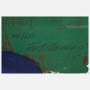 Rainer Fetting, Selbst (blauer Kopf mit rotem Hut)