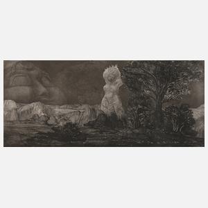 Prof. Ernst Fuchs, "Zyklopische Landschaft"