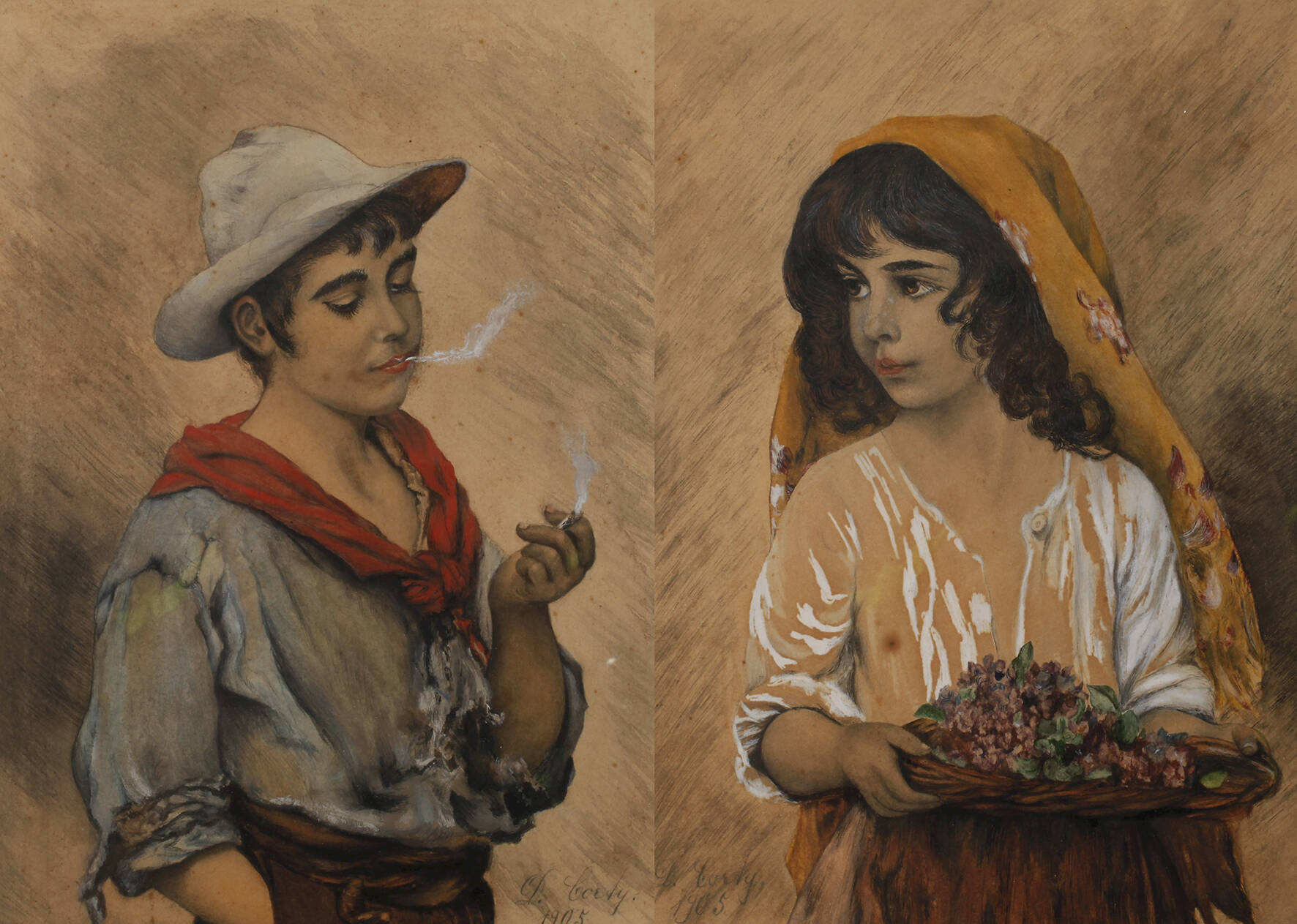 D. Corty, Paar Kinderbildnisse