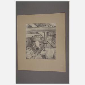 Ernst Holzhäuser, Soldat bei der Beobachtung