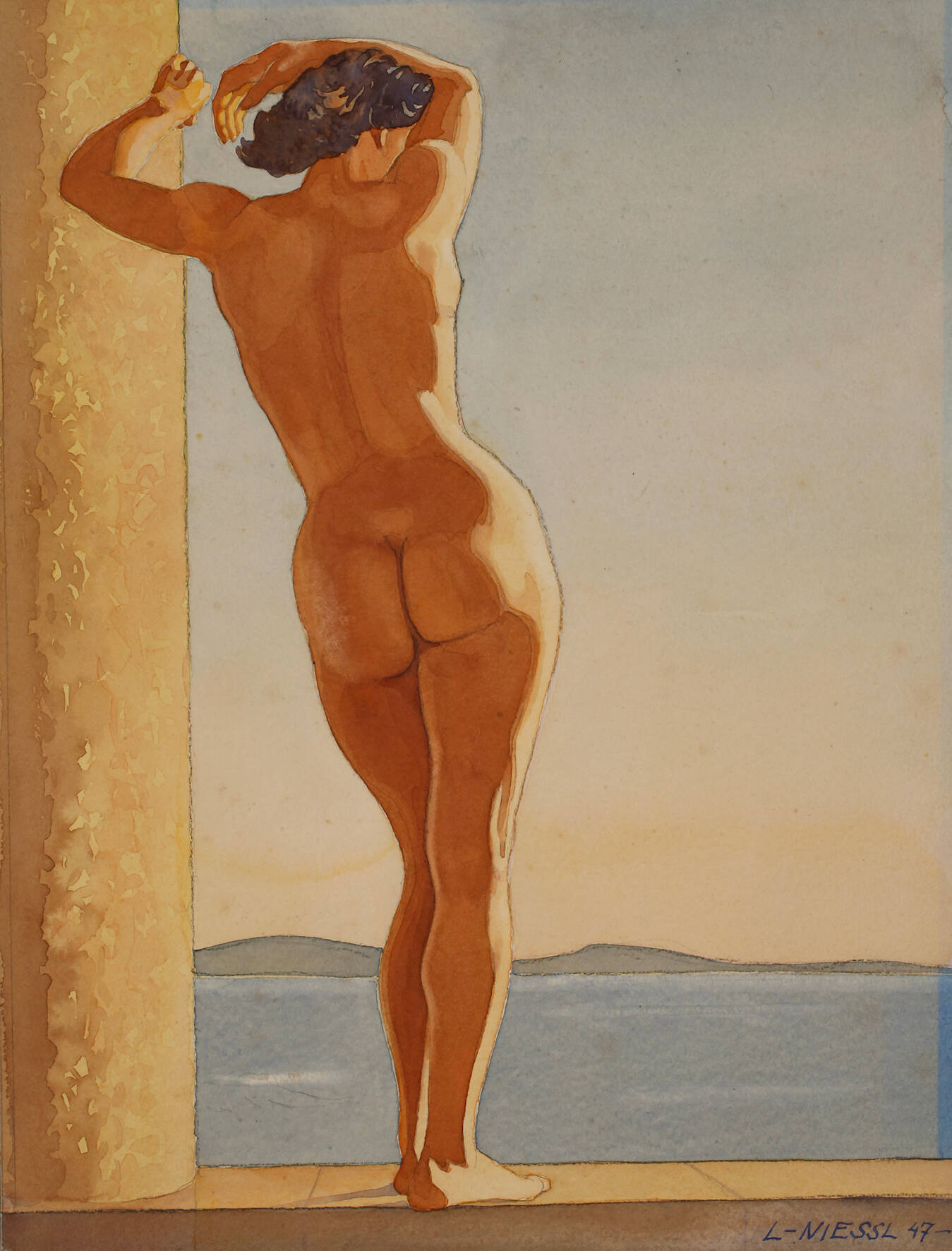 L. Niessl, Damenakt am Meer