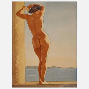 L. Niessl, Damenakt am Meer