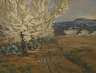 C. Staud, Feldweg mit blühenden Bäumen