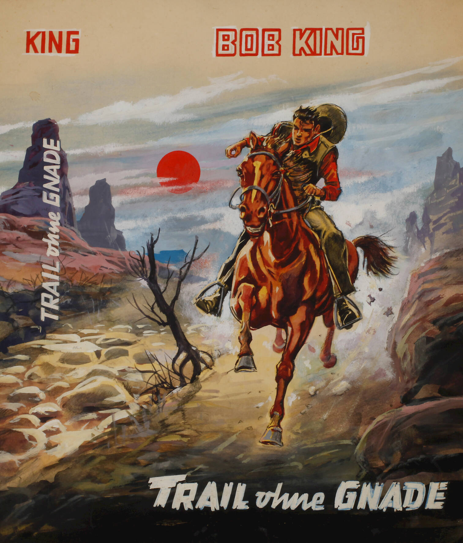 Umschlagentwurf für Bob King "Trail ohne Gnade"