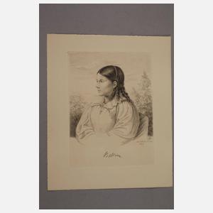 Prof. Ludwig Emil Grimm, Bildnis Bettina Brentano