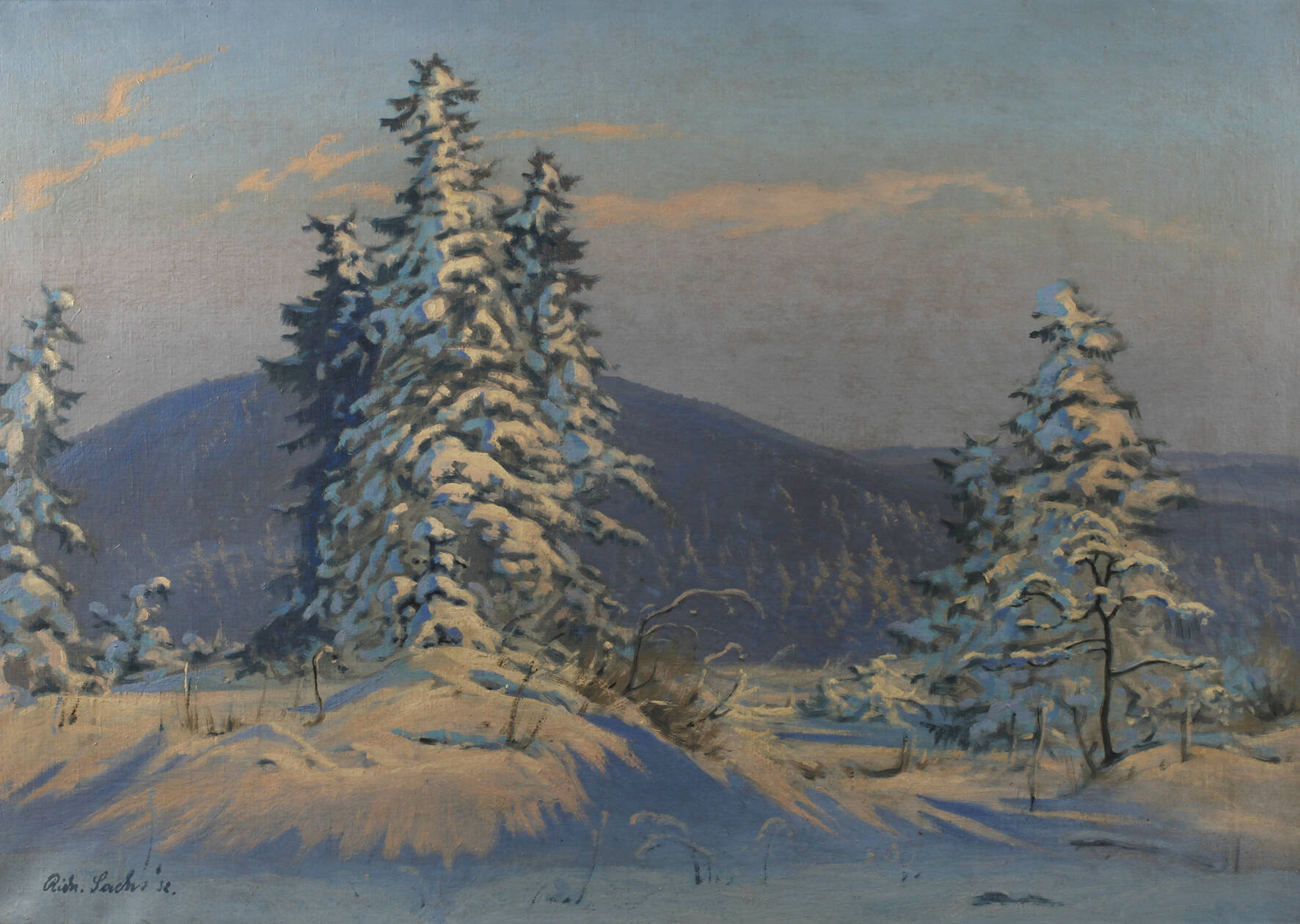 Richard Sachs, Fichten in Winterlandschaft