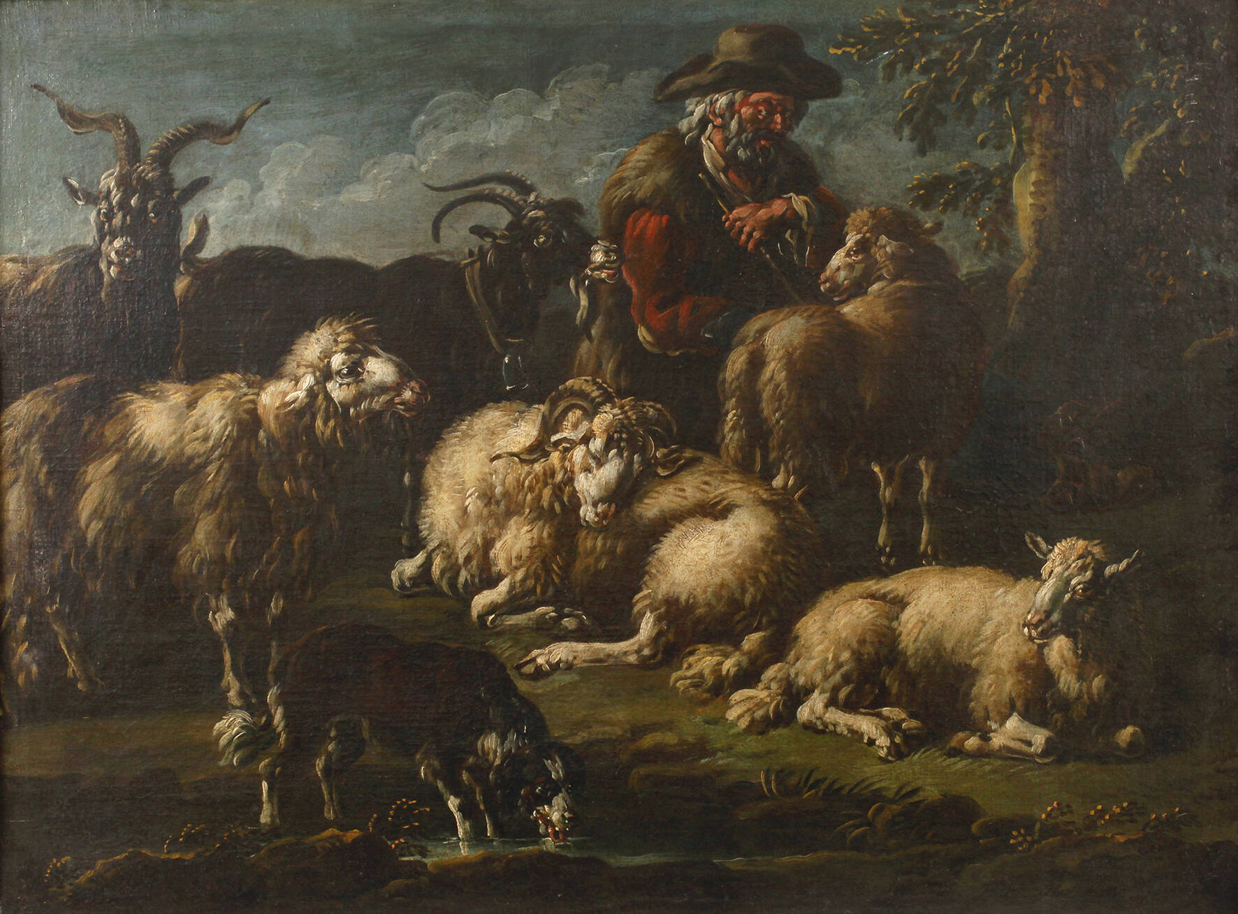 Philipp Peter Roos, attr., Hirte mit Vieh