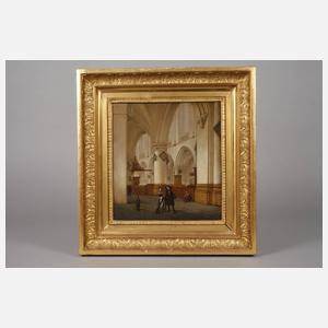 Isaac van Nickelen, attr., Kircheninterieur St. Bravo in Haarlem