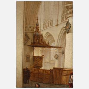 Isaac van Nickelen, attr., Kircheninterieur St. Bravo in Haarlem