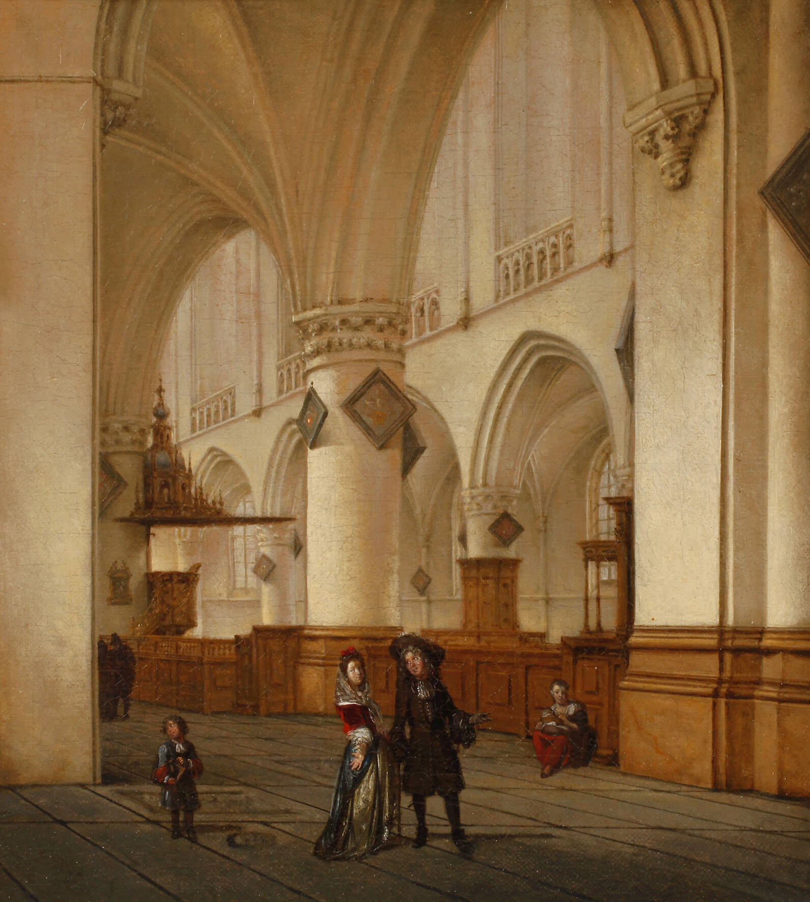 Isaac van Nickelen, attr., Kircheninterieur St. Bravo in Haarlem