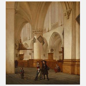 Isaac van Nickelen, attr., Kircheninterieur St. Bravo in Haarlem