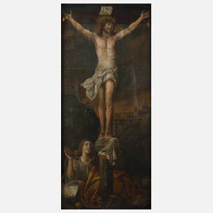 Gekreuzigter Jesus mit Maria Magdalena