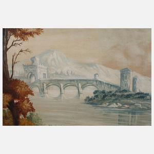 Supraporte mit mediterraner Landschaft