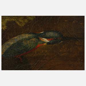 Barockes Waldstillleben mit Angel und Fischen