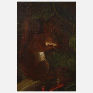Barockes Waldstillleben mit Eichhörnchen