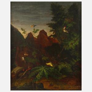 Barockes Waldstillleben mit Eichhörnchen