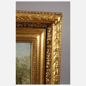 C. Dulac, Bauersfrau und Kühe am Flussufer