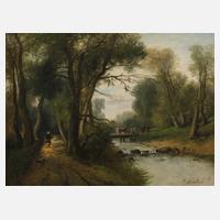 C. Dulac, Bauersfrau und Kühe am Flussufer111