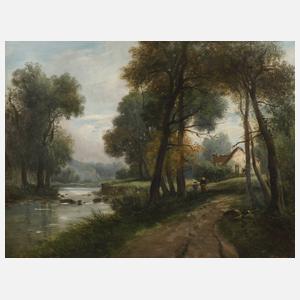 C. Dulac, Wanderer am Flussufer