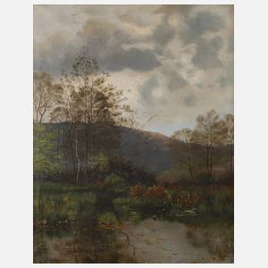 Eugen Grünert, Abends am Weiher