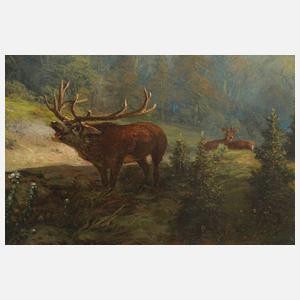 Josef Heydendahl, Hirschbrunft im Gebirge