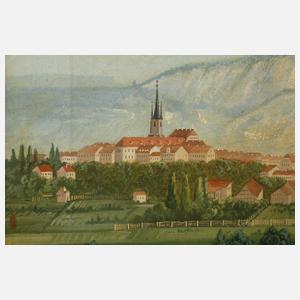 Ansicht Kahla mit Porzellanfabrik