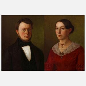 F. Lay, Paar Biedermeierportraits