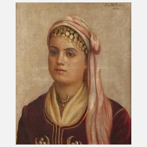 E. v. Wolfskeel, Portrait einer Orientalin