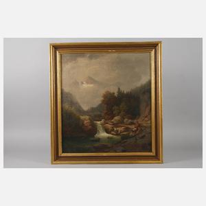 Spätromantische Alpenlandschaft mit Watzmann