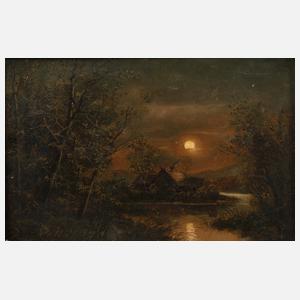 Einsames Gehöft im Mondschein