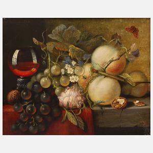 Früchtestillleben mit Schmetterling nach Ladell