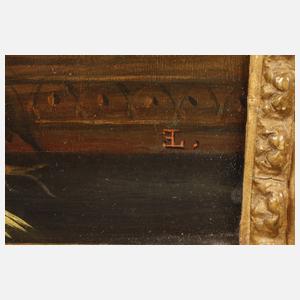 Früchtestillleben mit Kanarienvögeln nach Ladell