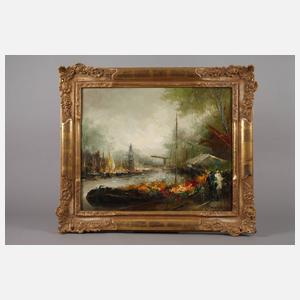 Jan Bévort, Blumenmarkt an einer Gracht