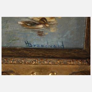 Hendrik Breedveld, Entenfamilie am Ufer