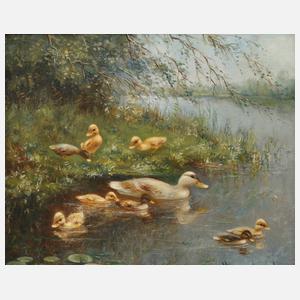 Hendrik Breedveld, Entenfamilie am Ufer