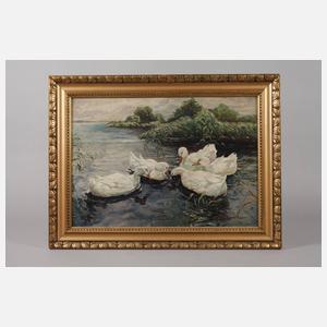 F. Brommert, Enten auf dem See