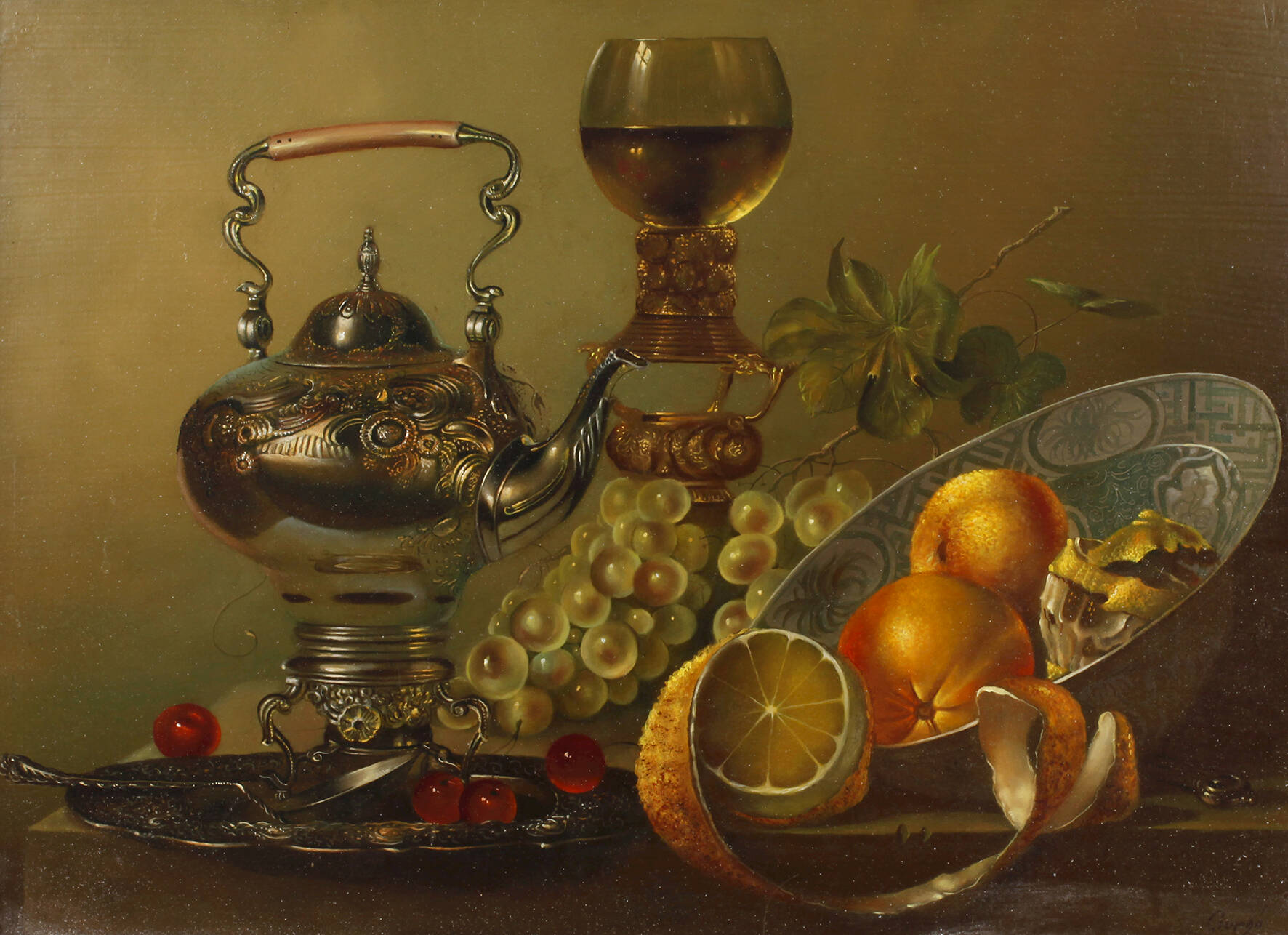 Erzsebet Csurgò, "Stilleben mit Früchten"