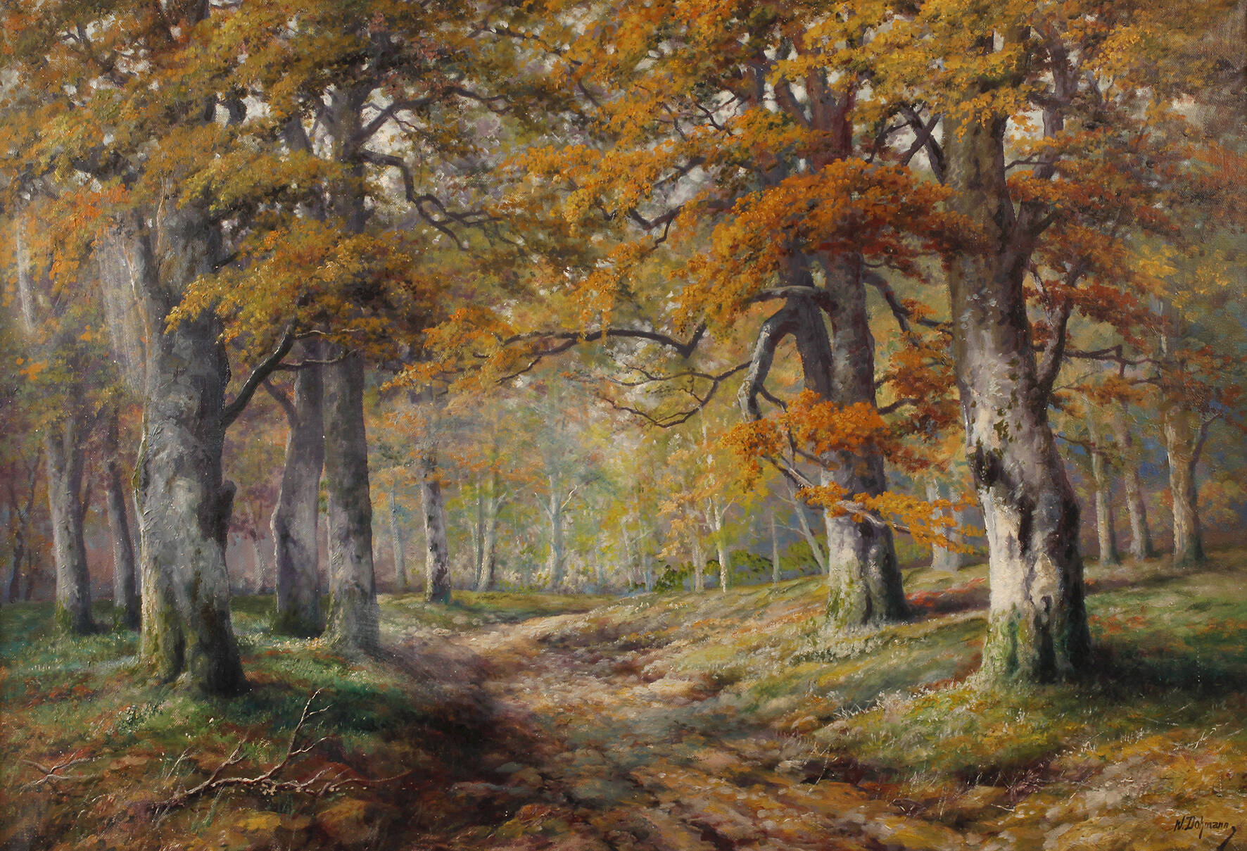 Wilhelm Dohmann, Herbstliches Waldinneres