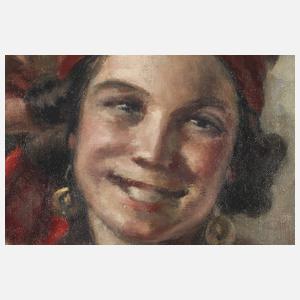 Giacomo Gabbiani, Italienerin mit Tamburin