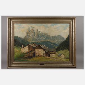 Josef Rolf Knobloch, "Bauernhof mit Langkofelgruppe"